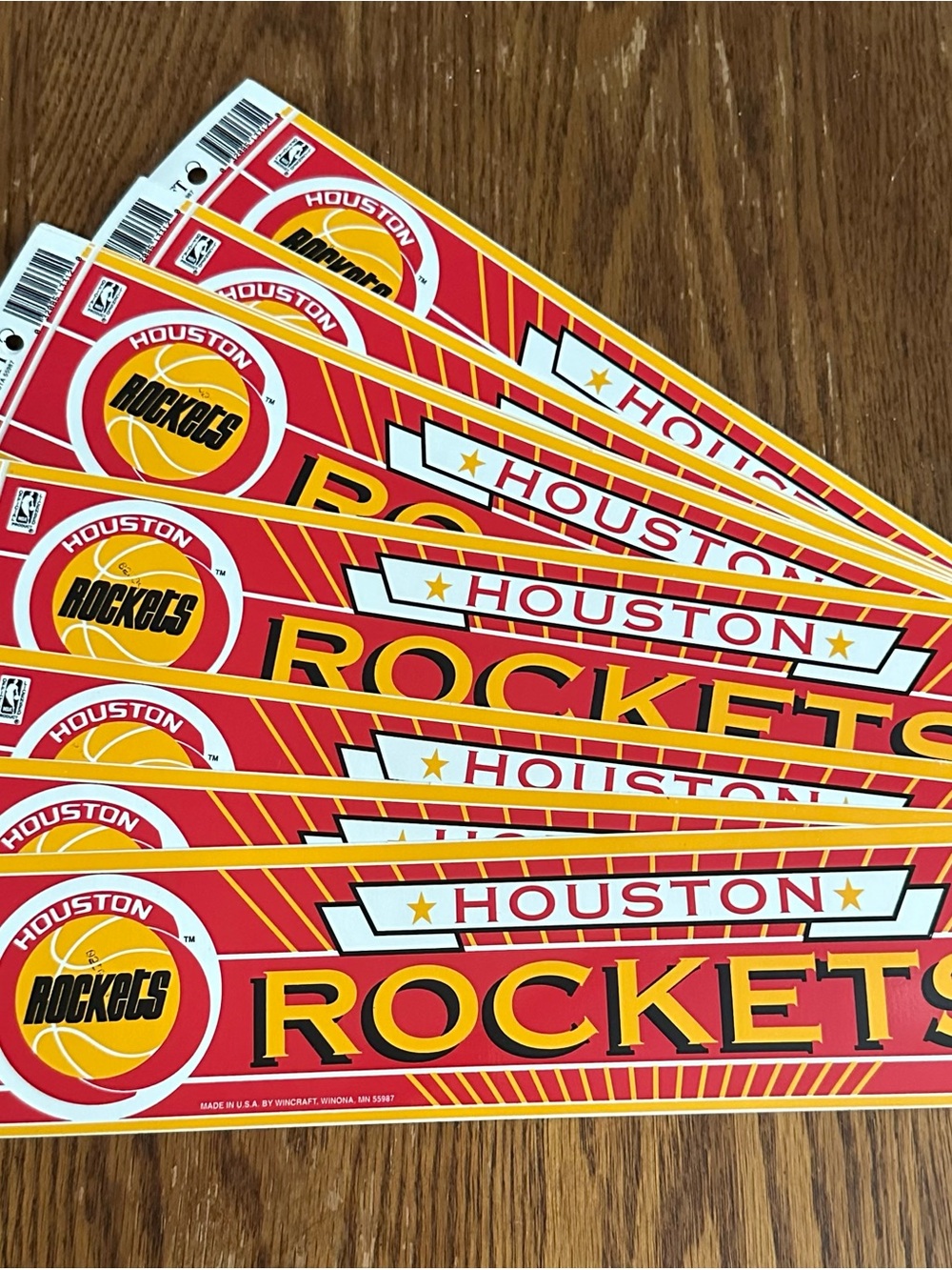 Lot of 10 Vintage Houston Rockets WinCraft Bumper Stickers NOS Early 90s NBA